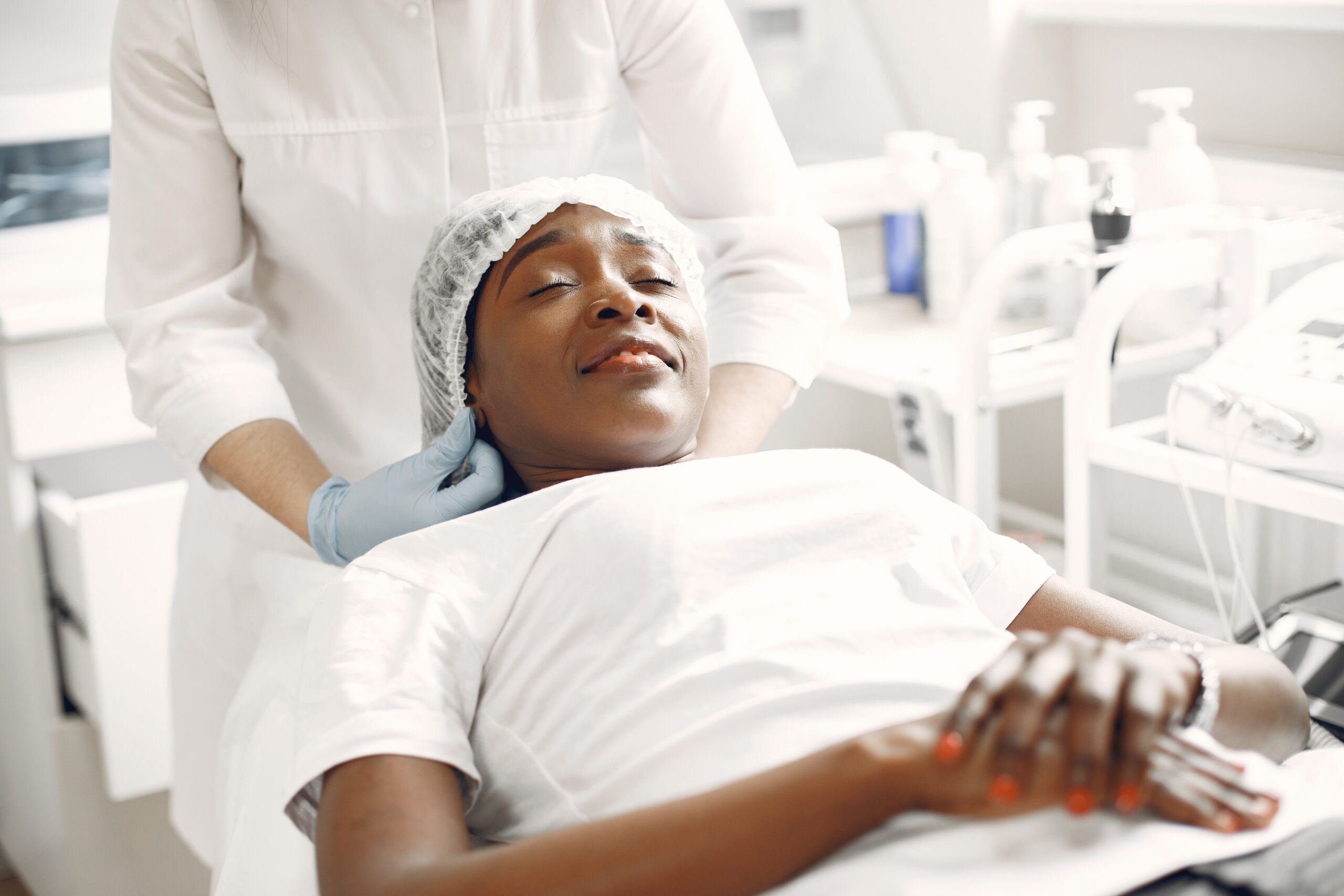 Patient at a medspa on a chair