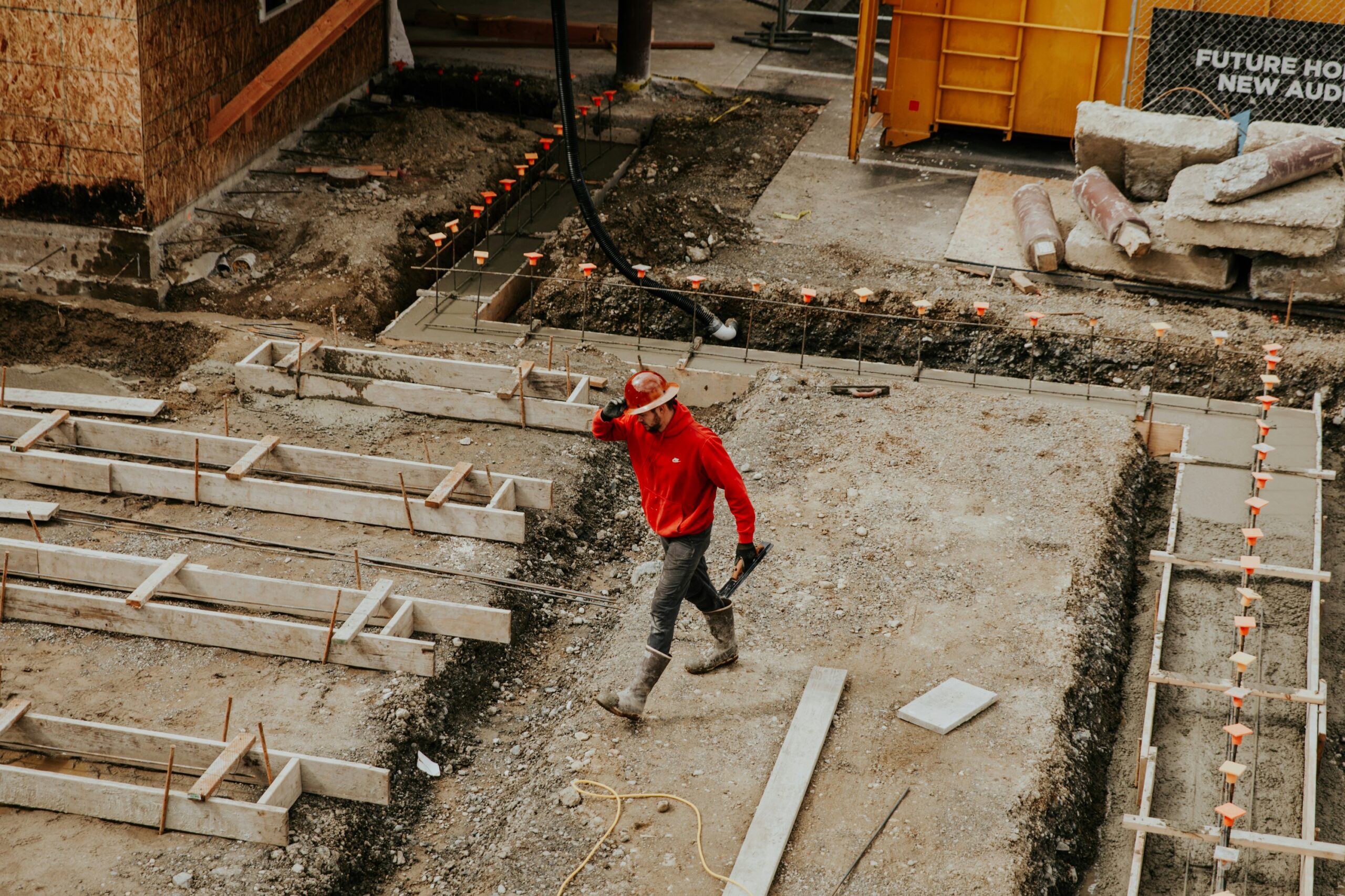 Contractor working on a job site
