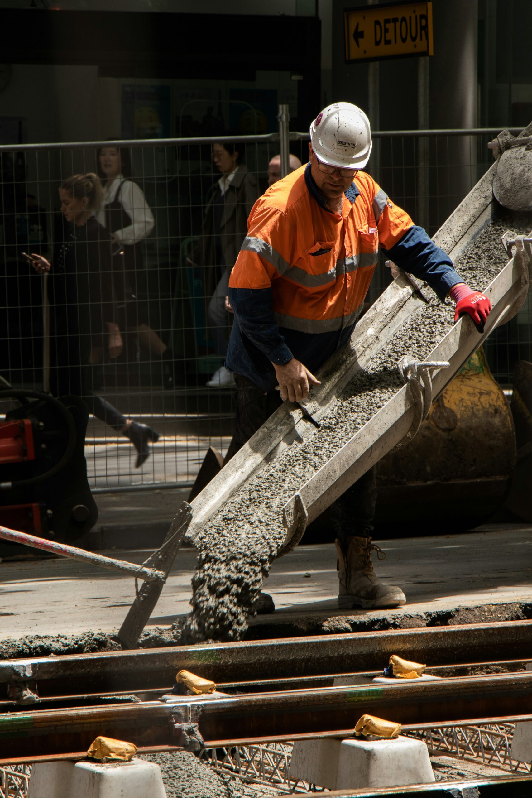 Concrete work being done a the job site
