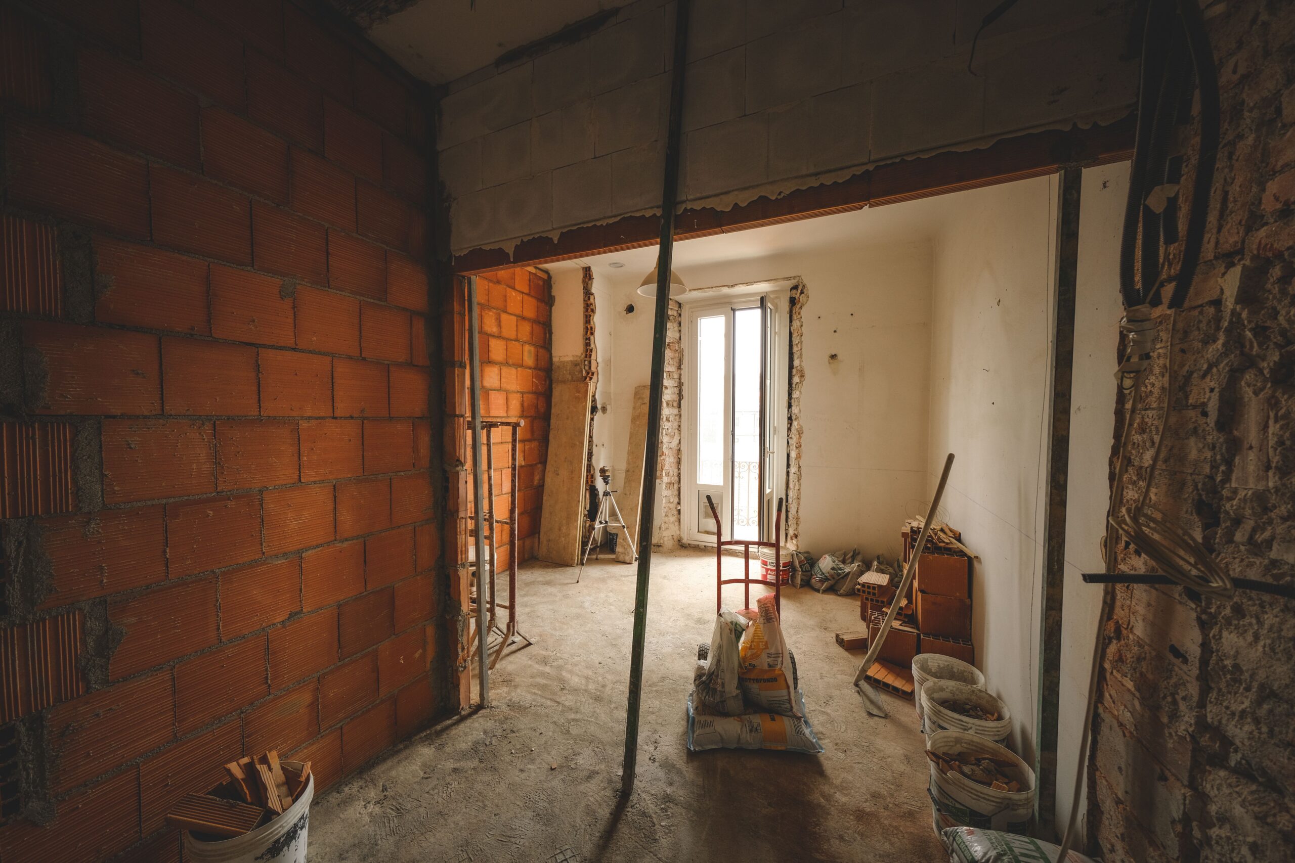 Water restoration in a brick basement