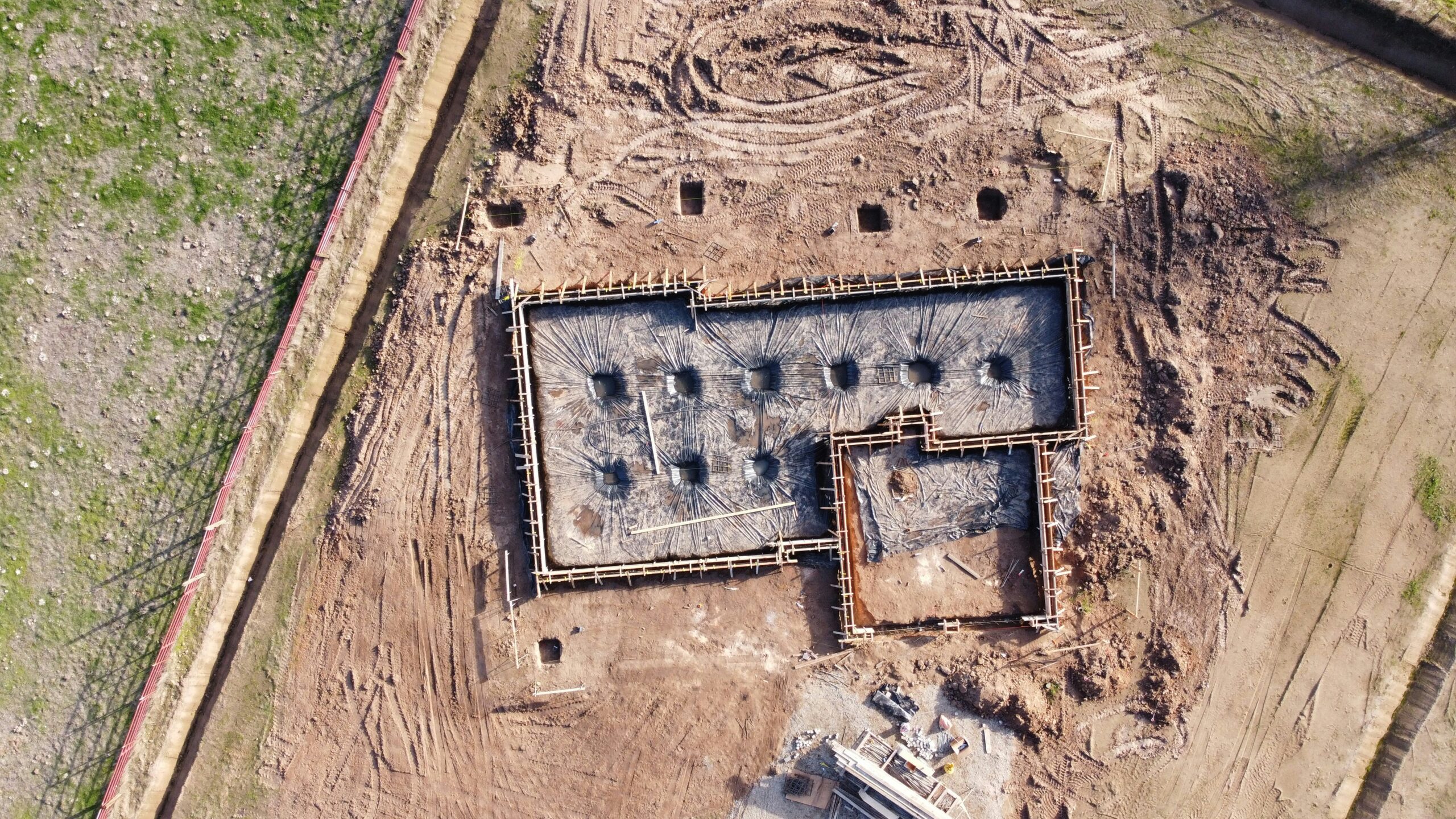 Foundation work being done on a property